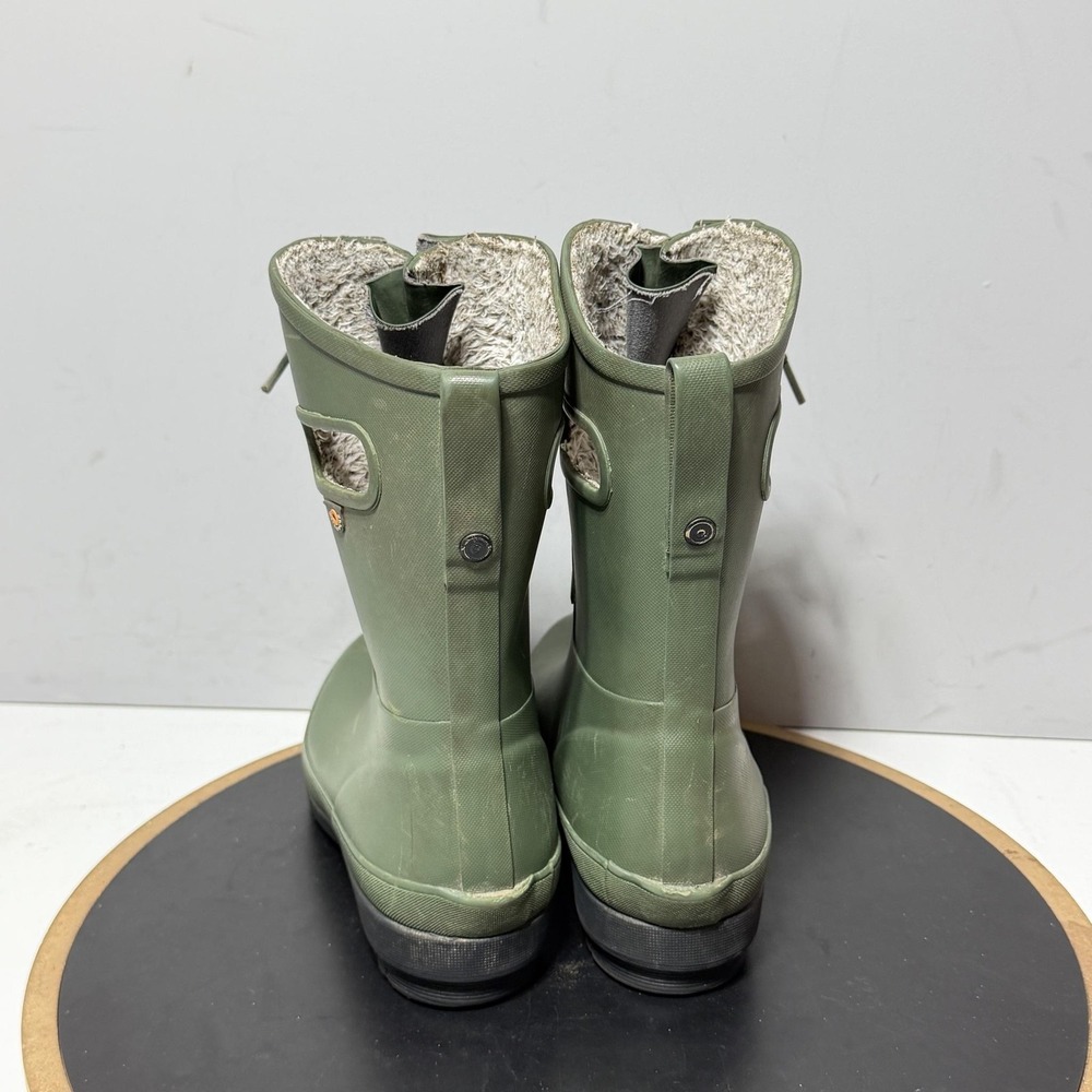 Bogs Amanda II Lace Boots Womens Size 6 Green Faux Fur Waterproof Winter Rain - Picture 9 of 10